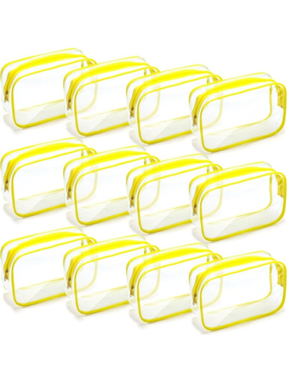 12 Clear Makeup Bags - Waterproof Cosmetic Storage Pouches for Travel